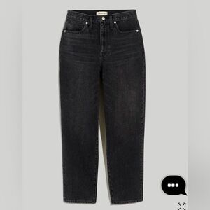 Madewell Tall Baggy Tapered Jeans in Mackinnon Wash Black Straight Leg Women's